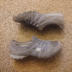 Skechers Bikers Suede Women's Sneakers Size 9.5 Gray, PRE-OWNED